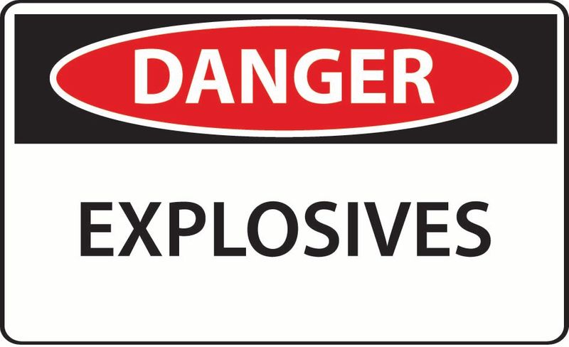 Danger Explosives PVC