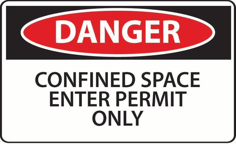 Danger Confined Space Enter Permit Only Coreflute