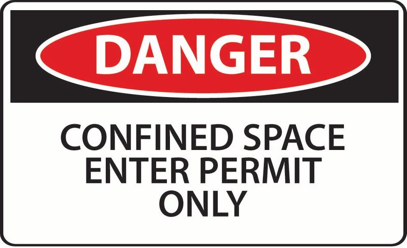 Danger Confined Space Enter Permit Only PVC