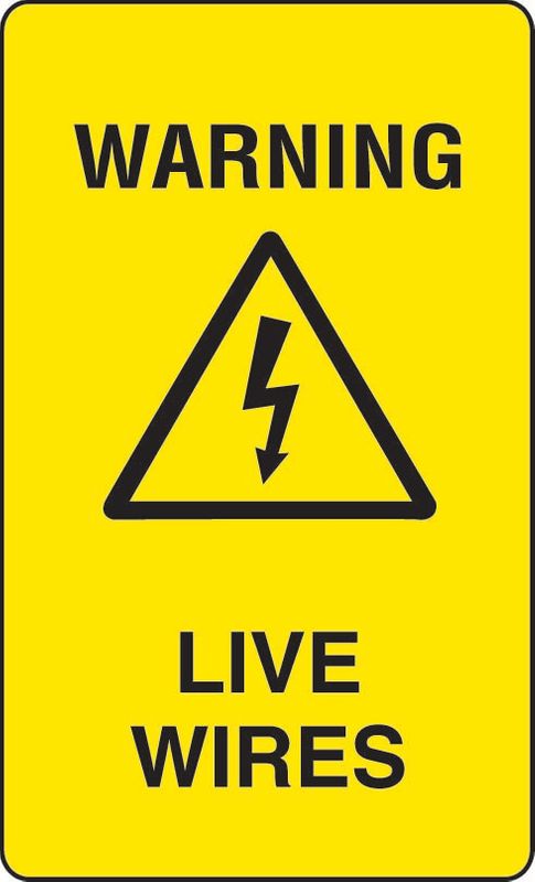 Warning Live Wires Sticker