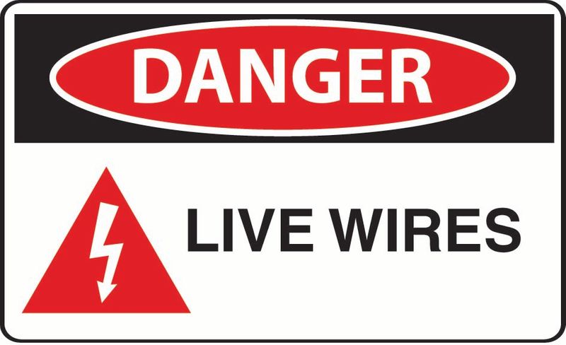 Danger Live Wires Sticker