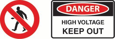 Danger High Voltage Keep Out PVC