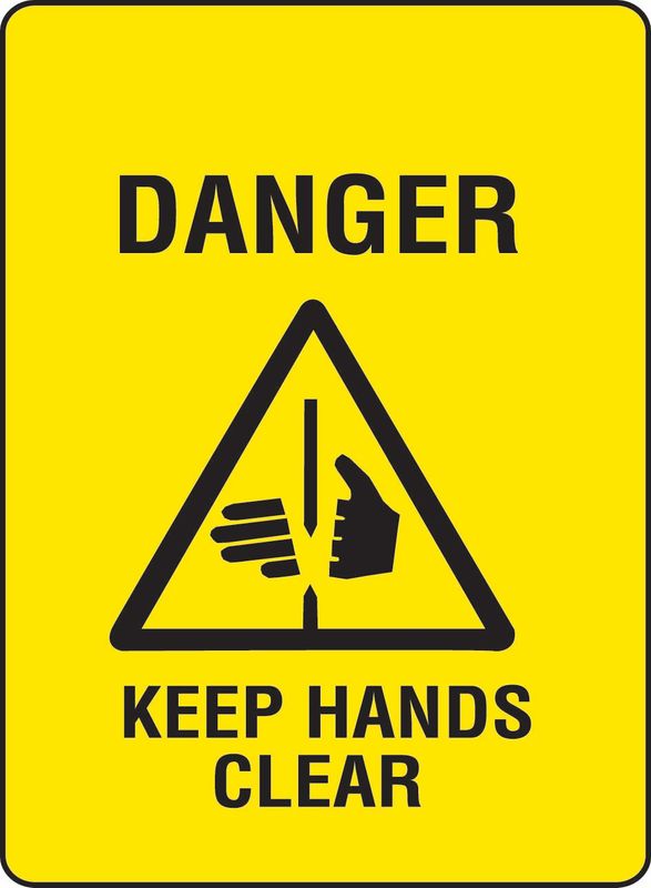 Danger Keep Hands Clear Coreflute