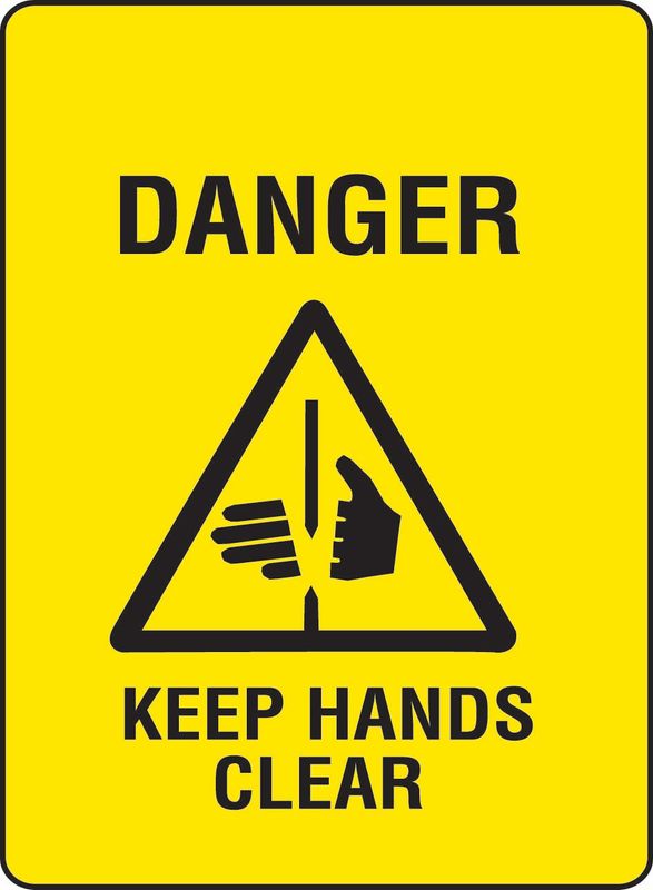 Danger Keep Hands Clear PVC