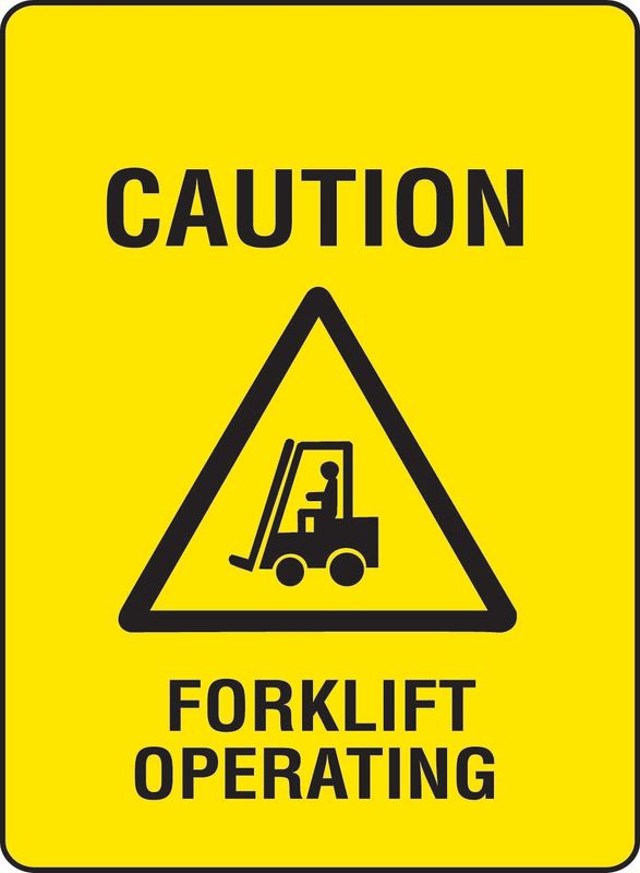 Caution Forklift Operating ACM