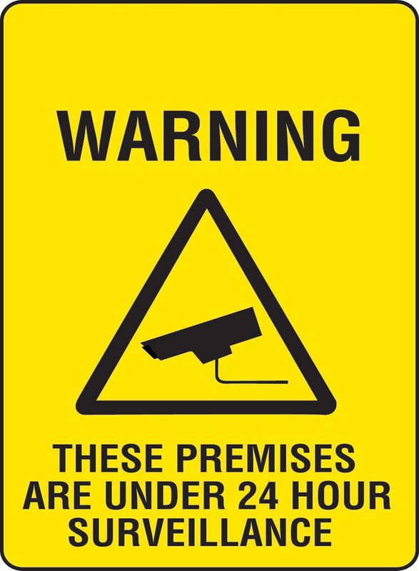 Warning These Premises Are Under 24 Hour Surveillance Sticker