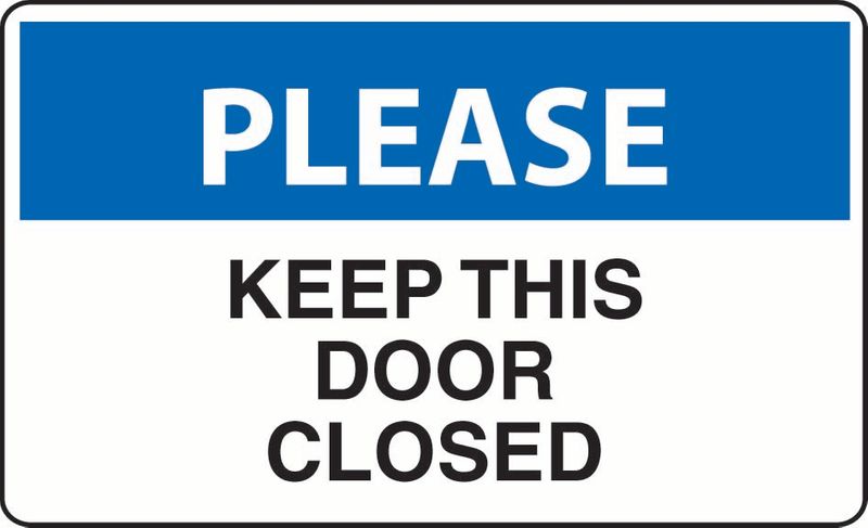 Please Keep This Door Closed Sticker