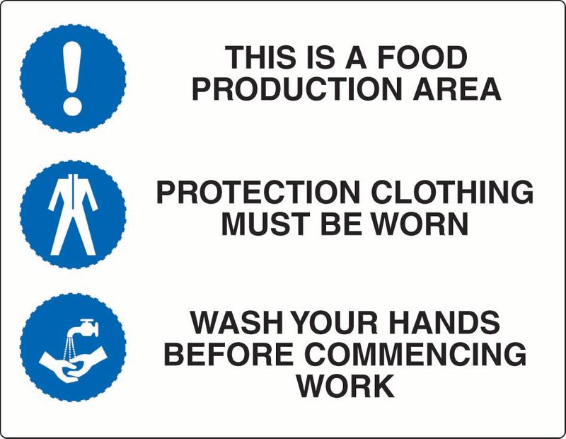 Food Production Area, Clothing, Wash Your Hands Coreflute