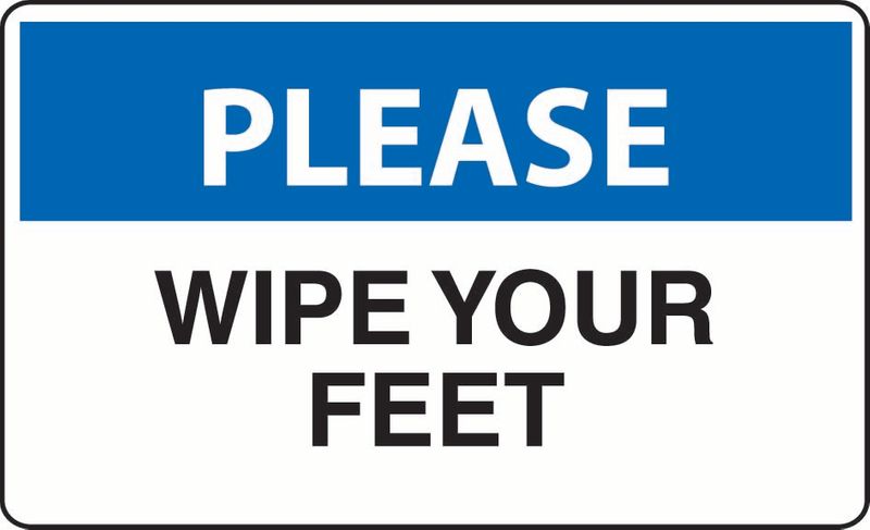 Please Wipe Your Feet Sticker