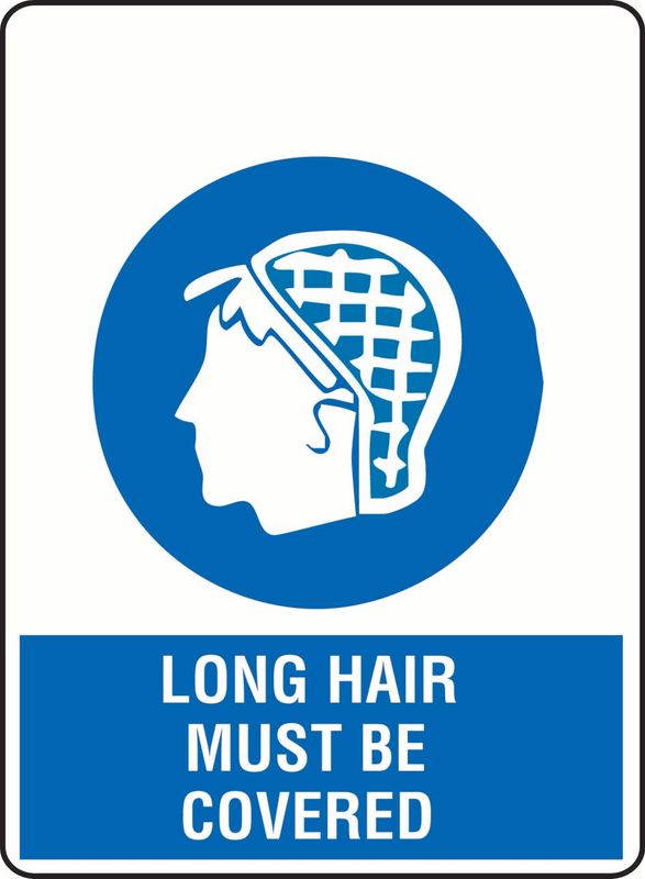 Long Hair Must Be Covered Sticker