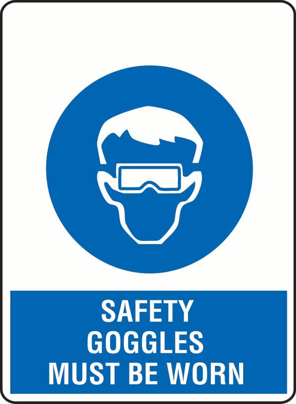 Safety Goggles Must Be Worn (Head + Goggles) Coreflute