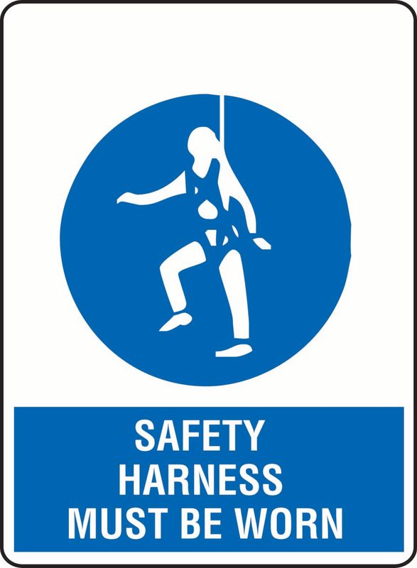 Safety Harness Must Be Worn Sticker