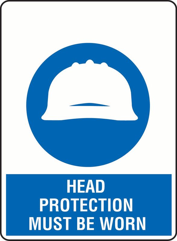 Head Protection Must Be Worn (Hat) Coreflute