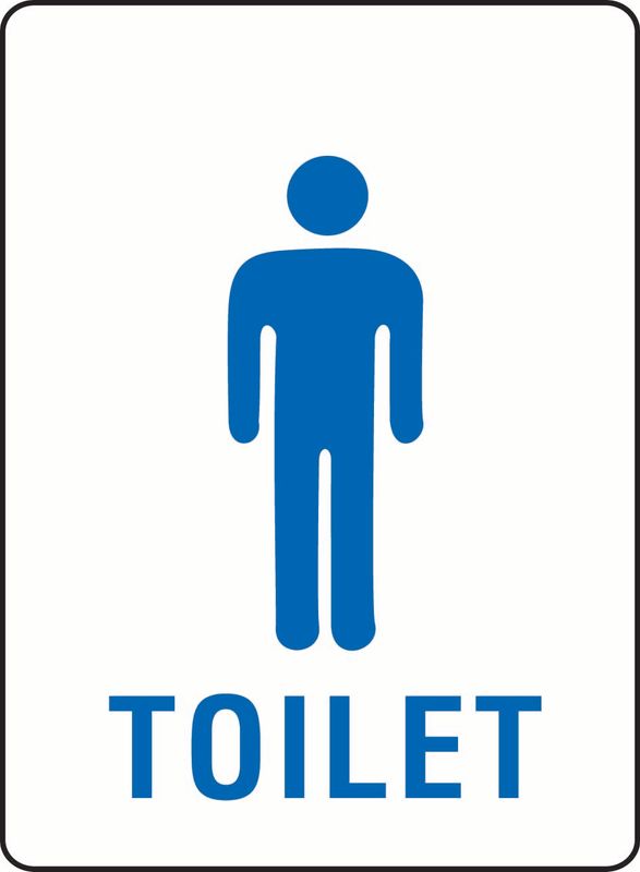 Toilet (Male) (Words Under Image) Sticker