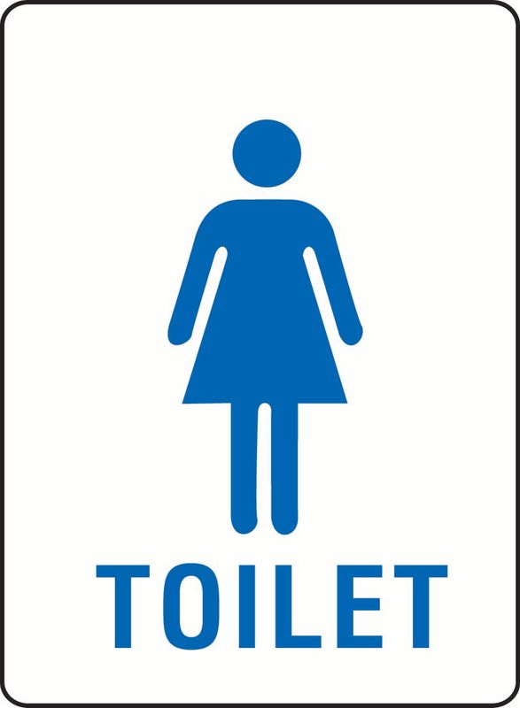 Toilet (Female) (Word Under Image) Sticker
