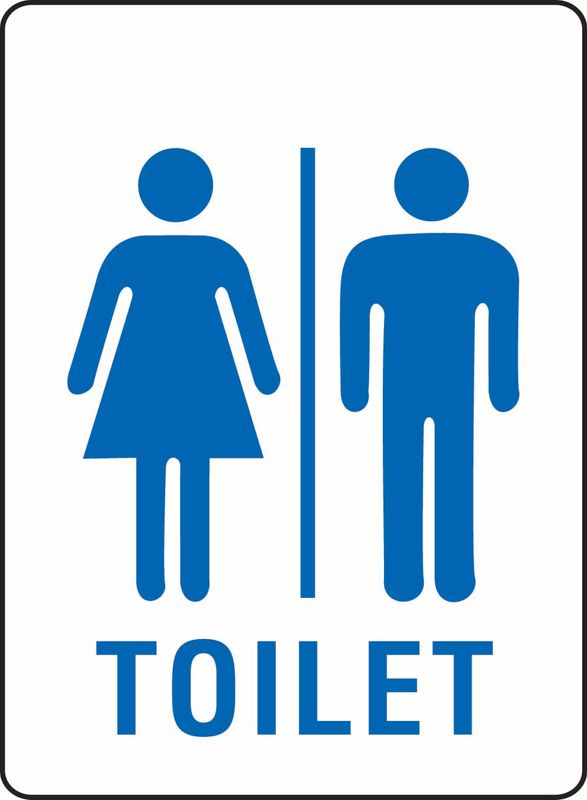 Toilet (Unisex) (Word Under Image) Coreflute