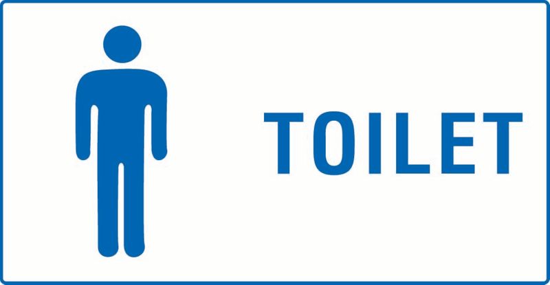 Toilet (Male) (Words Next To Image) Coreflute