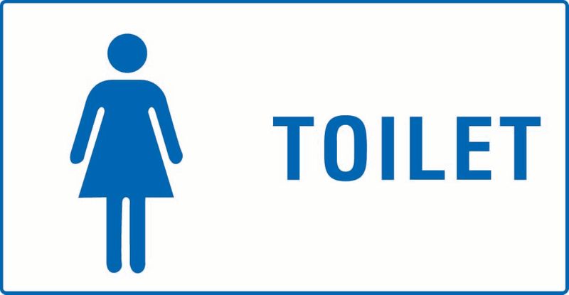 Toilet (Female) (Word Next To Image) Sticker
