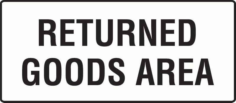 Returned Goods Area Sticker