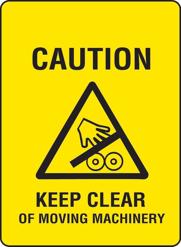 Caution Keep Clear Of Moving Machinery Coreflute