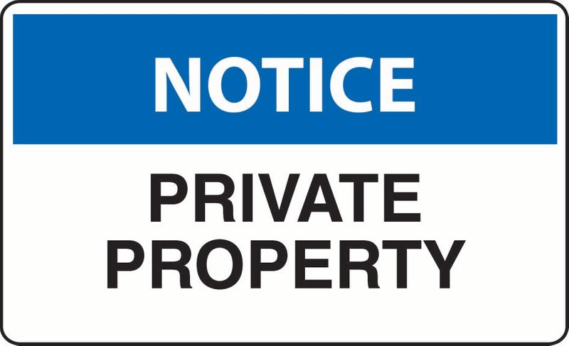 Notice Private Property ACM