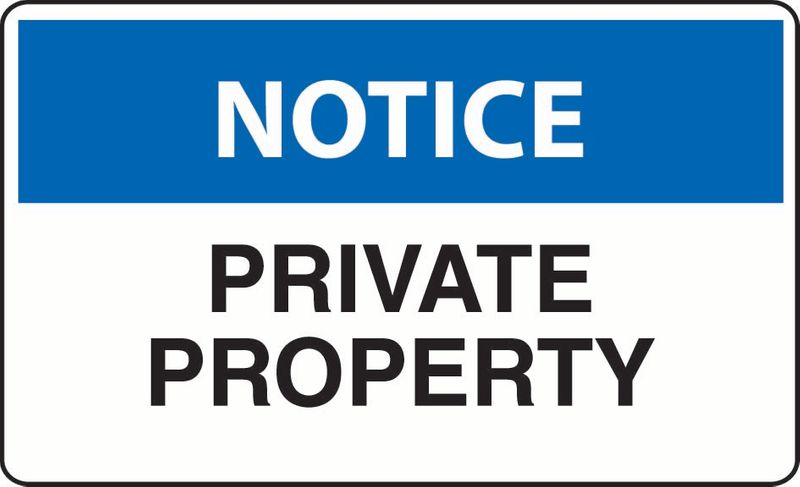 Notice Private Property Sticker