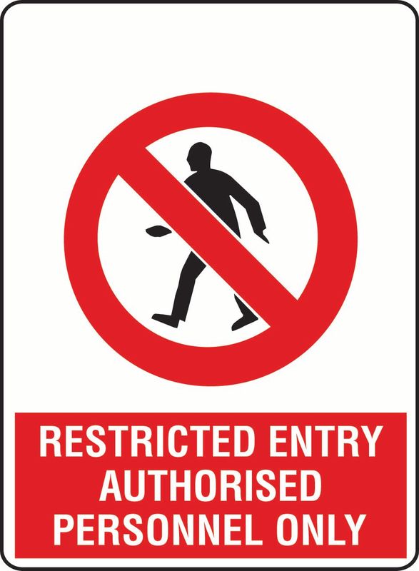 Restricted Entry Authorised Personal Only Sticker