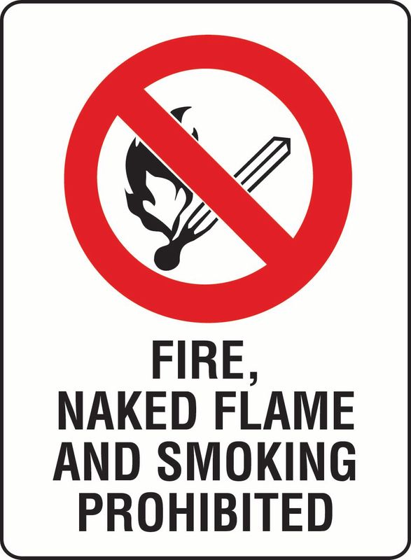 Fire, Naked Flame And Smoking Prohibited PVC