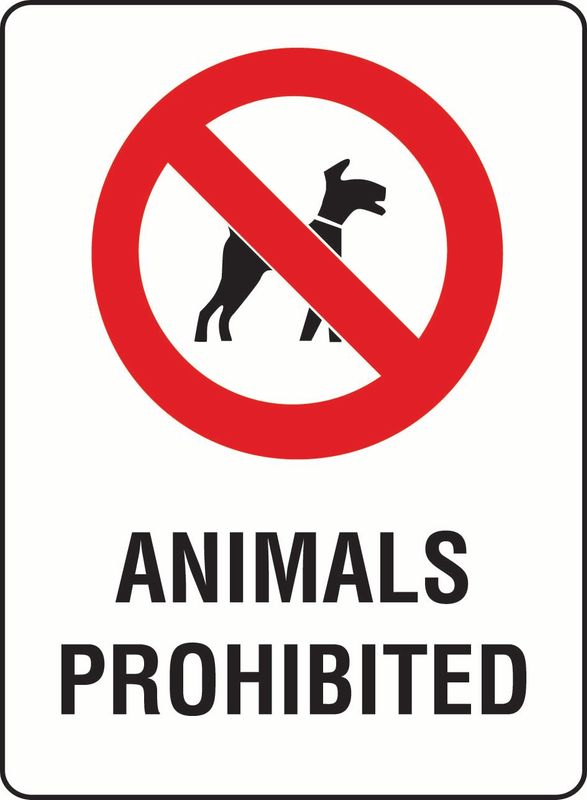 Animals Prohibited Sticker
