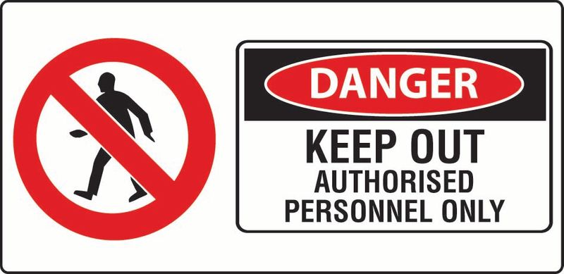 Danger Keep Out Authorised Personnal Only Sticker