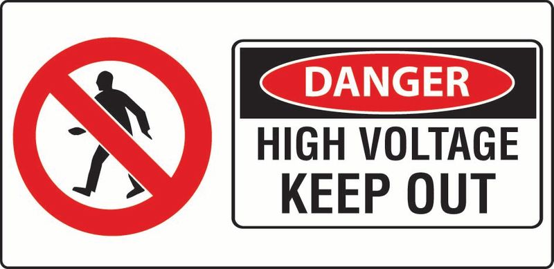 Danger High Voltage Keep Out Sticker