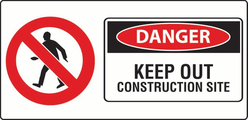 Danger Keep Out Construction Site Sticker