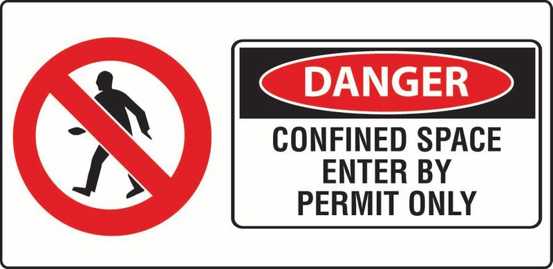 Danger Confined Space Enter By Permit Only ACM