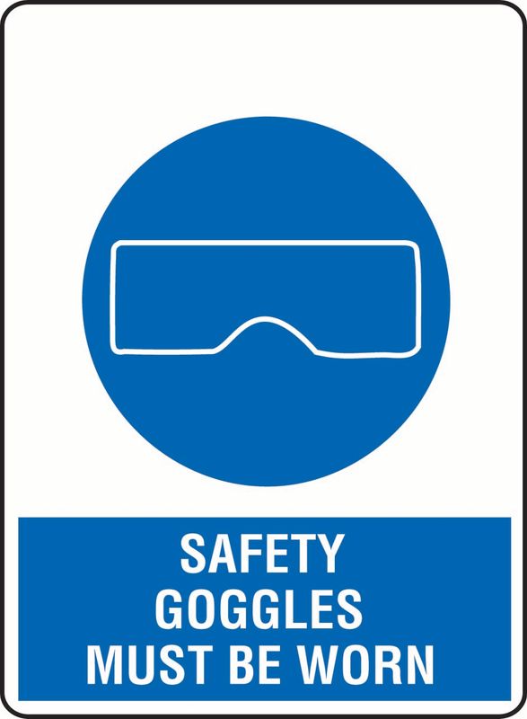 Safety Goggles Must Be Worn (Goggles) Sticker