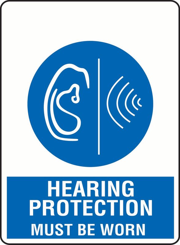 Hearing Protection Must Be Worn (Ear) ACM
