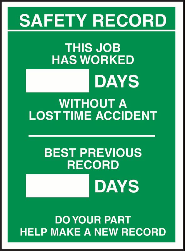 Safety Record Days Since, Record Job Coreflute