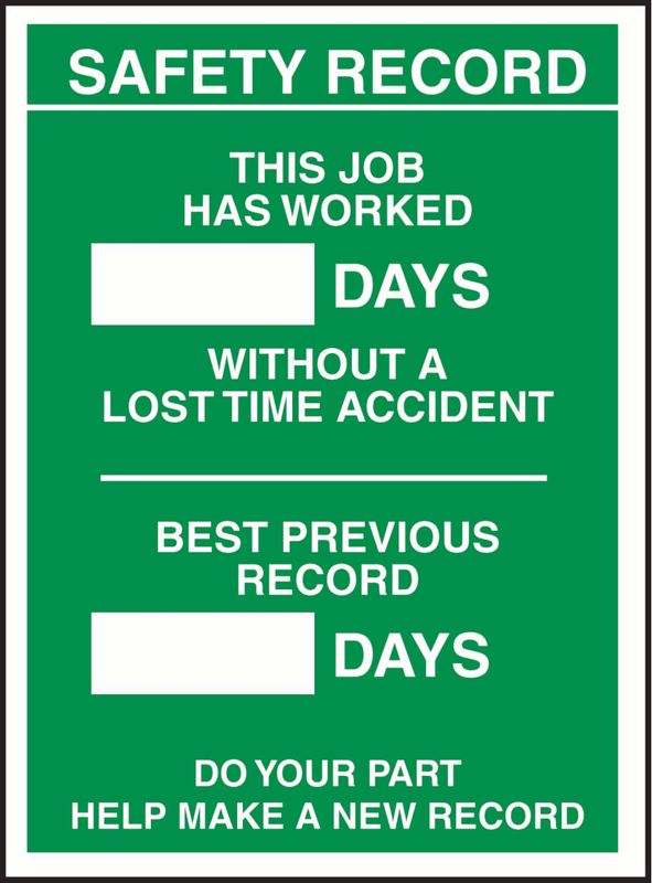 Safety Record Days Since, Record Job PVC