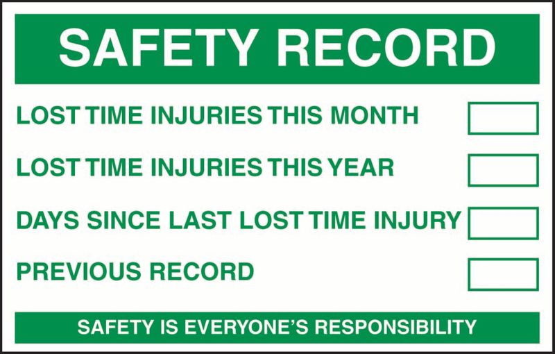 Safety Record Month, Year PVC