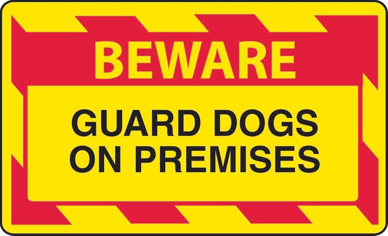Beware Guard Dogs On Premises Sticker