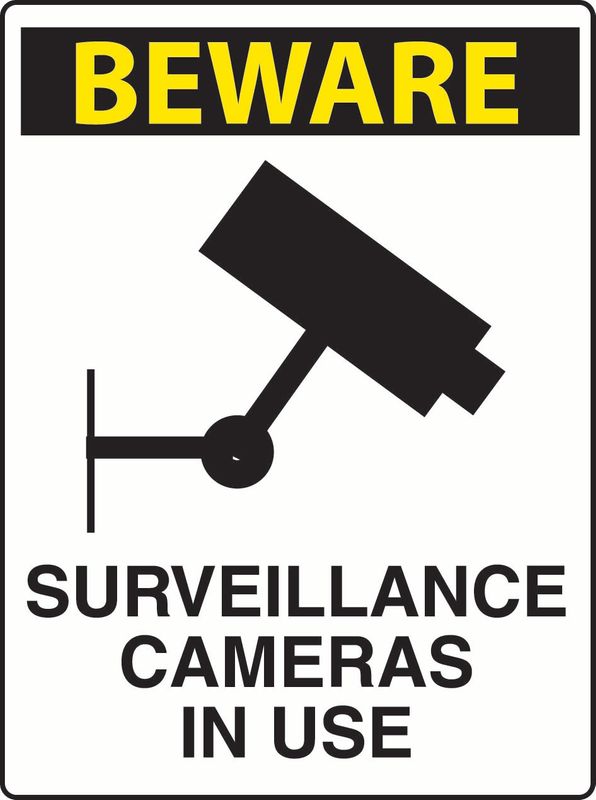 Beware Surveillance Cameras In Use Sticker