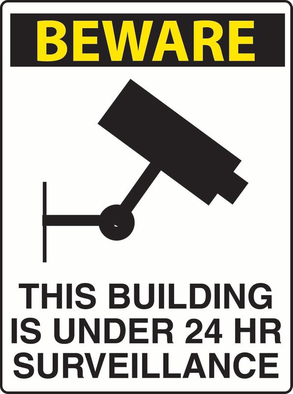 Beware This Building Is Under 24 Hr Surveillance PVC