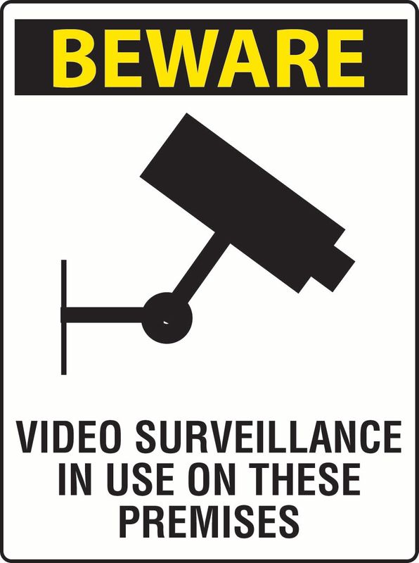 Beware Video Survaillance In Use On These Premises Coreflute