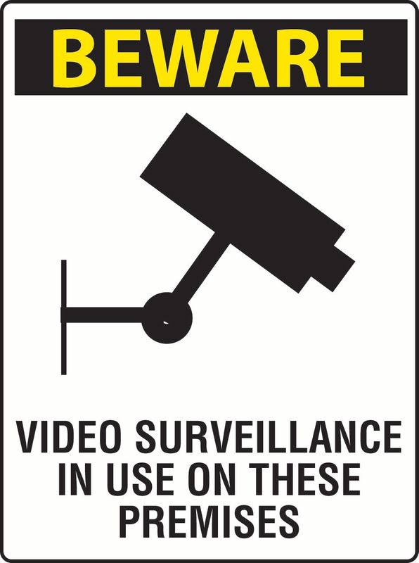 Beware Video Survaillance In Use On These Premises PVC