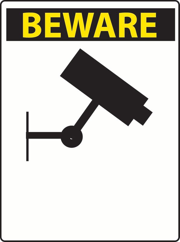 Beware (Custom Message) (Camera) Coreflute