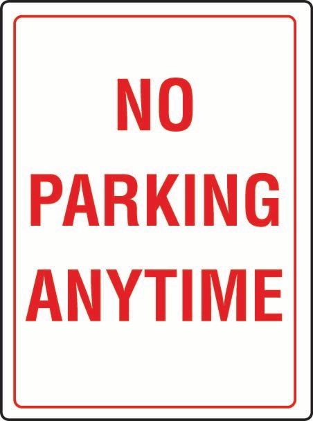 No Parking Anytime PVC