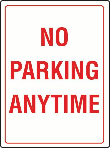 No Parking Anytime Sticker