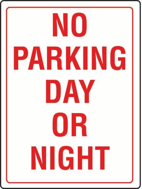 No Parking Day Or Night Sticker
