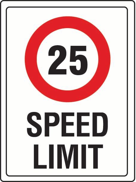 25 Speed Limit Sticker