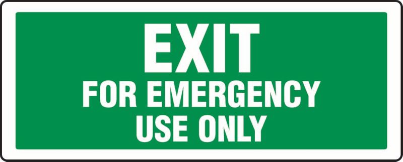 Exit For Emergency Use Only Sticker