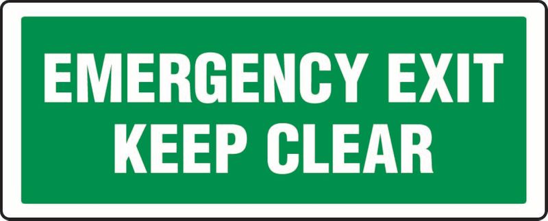 Emergency Exit Keep Clear PVC